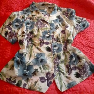 3 for$13 Purple Alfred Dunner Floral Button Down Blouse